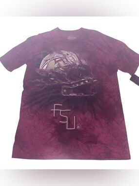 The mountain FSU Garnet Tie-Dye Football Helmet Tee